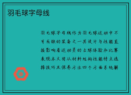 羽毛球字母线